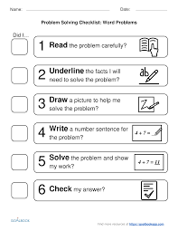 Word Problem Checklist Word Problem Graphic Organizers Solving Word Problems Problem Solving Strategies
