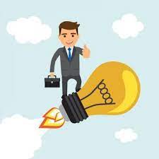 Businessman On A Bulb Vector Illustration Bulb Rocket Success Png And Vector With Transparent Background For Free Download Vector Illustration Cartoon Template Light Bulb Illustration