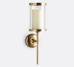 Pottery barn artisanal wall mount candleholders. Chester Brushed Brass Wall Mounted Candle Holder Pottery Barn