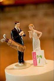 The Perfect Cake Topper Lilly Bride And Golf Husband Funny Wedding Cake Toppers Wedding Topper Preppy Wedding