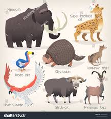 Set Of Extinct Birds And Animals With Names List Of Mammals Birds And Sea Crea Animal Animal Animals Birds Crea Extinct Animals Mammals Extinct Birds