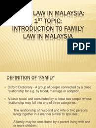 Population with a muslim majority and a constitution based on the westminster model. Family Law Note 1 Family Marriage