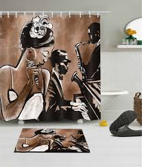 Black Art Shower Curtains 3 34 72 79 Bathroom Mat Polyester Waterproof Shower Curtain Hook African Woman M Girls Shower Curtain Fabric Shower Curtains Shower Curtain Decor