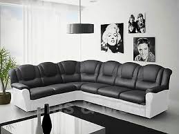 Newest oldest price ascending price descending relevance. Texas Big Corner Sofa Black And White Grey Brown And White Faux Leather 6 Seater Ebay