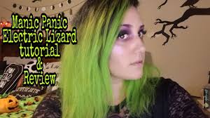 When you're ready, apply a generous amount of hair dye to each section of hair using a brush. Dyeing My Hair Green Fea Manic Panic Electric Lizard Review Youtube