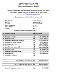 Kelebihan lainnya pada excel ialah dapat digunakan dengan program lainnya. Contoh Dokumen Rab