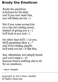 Brody The Emoticon By Kenn Nesbitt Use This Poem For A Visualizing Lesson Students Make Mental Images Of Visualizing Activities 3rd Grade Classroom Poems