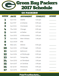 2017 Green Bay Packers Football Schedule Green Bay Packers Packers Schedule Green Bay Packers Football