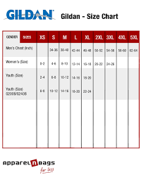 blank t shirts size charts