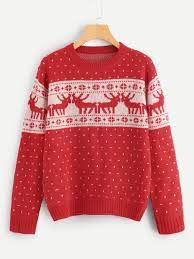 Plus Two Tone Christmas Jumper Shein Sheinside Christmas Jumpers Shein Clothing Sweaters