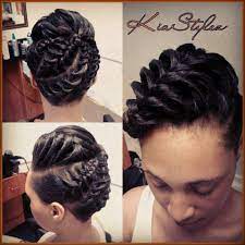 Faux hawk braids with hair rings. Fishtail Braid Hairstyles For Black Hair Cool Braid Hairstyles Braids For Black Hair Braided Hairstyles Updo