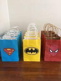 Easy Diy Party Bags Superman Batman Spiderman Superman Birthday Party Spiderman Birthday Party Decorations Superhero Birthday Party