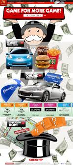 £100,000 cash, £10,000 cash, mini coopers, £2,000 to spend on a holiday, ps4 pro, experience vouchers, shopping vouchers, mobile phones plus much more. 2011 Mcdonald S Monopoly Online And Mobile Game Design On Behance