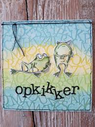 Kaartje Met Kikkers Katzelkraft Grenouilles Achtergrond Bewerkt Met Gesso Mask En Distress Gemaakt Door Diana Kaart Ideeen Kaarten Kikker