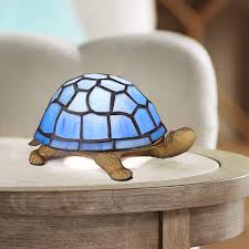 The classic tiffany lamp has long been heralded as an interior design icon. Blue Tiffany Shell 3 High Turtle Tiffany Style Accent Led Lamp Robert Louis Tiffany Amazon Com