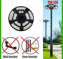 4500W Solar Outdoor Light Round 360° Wide Angle UFO Garden Pole And Wall  Street Lights with Remote