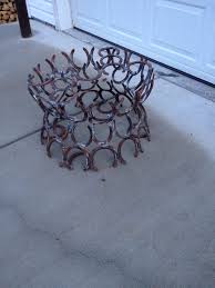 Horseshoe Projects Welded Coffee Table Base In 2020 Horseshoe Projects Coffee Table Base Horseshoe Decor