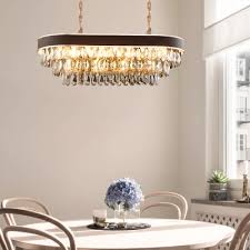 Modern Linear Chandelier Lighting Metal And Clear Crystal Shade Height Adjustable 10 Lights Gold Pendant Light Susuohome Com