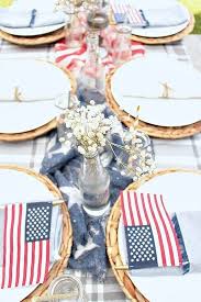 Patriotic Table Decorations On A Budget Taryn Whiteaker Patriotic Table Decorations 4th Of July Decorations 4th Of July Party
