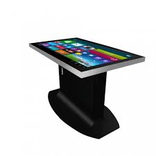 Smart home touchscreen coffee table with 2 cooler drawers, wireless charging zones on the glass top, bluetooth sound system, and touch led controller. Samsung Lcd Multi Points Interactive Waterproof Touch Screen Coffee Table