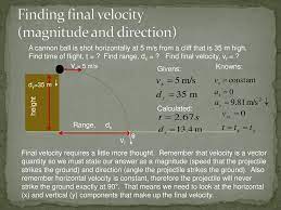 Projectile motion for vertical velocity: Projectile Motion Physics Level Ppt Download