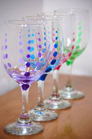 Dots For Wine Glass Polka Dot Wine Glasses Wine Glass Crafts Wine Glass Decor Diy Wine Glass