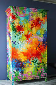 Tie Dye Dresser With Mirror Graffiti Furniture Funky Painted Furniture Painted Armoire