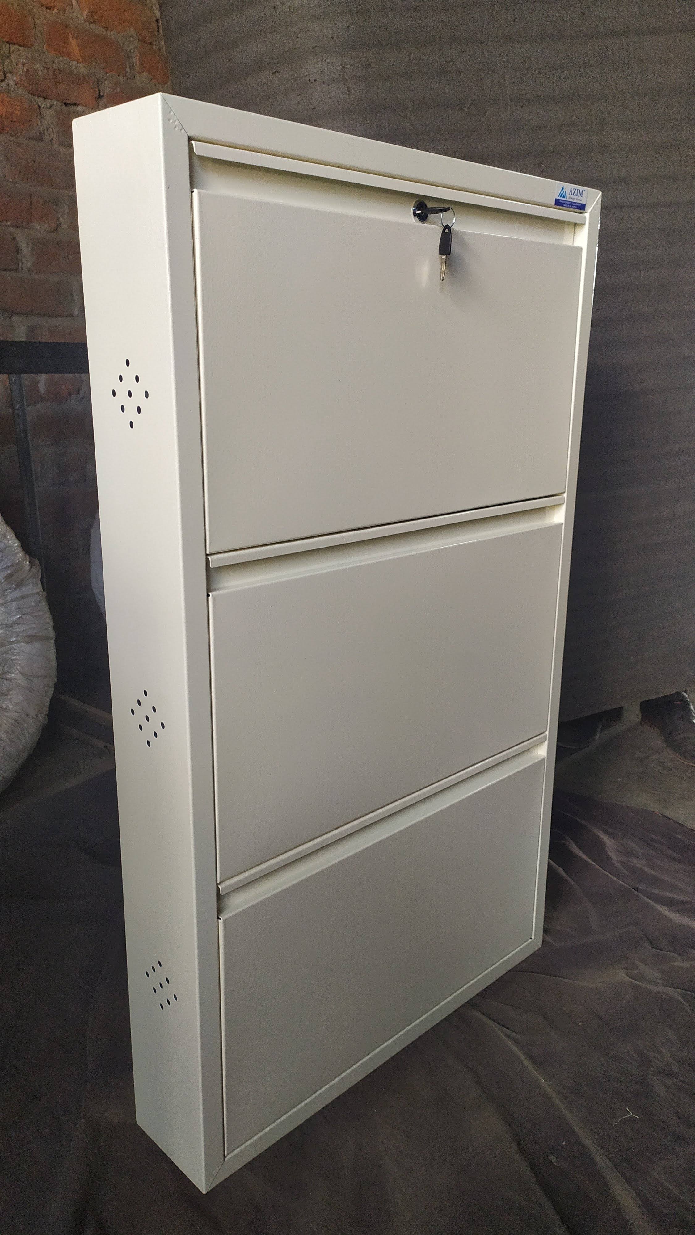 3 Door Full Ivory Shoe Rack product image