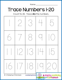Trace Numbers 1 20 Write And Fill In The Numbers Too Numbers Preschool Tracing Worksheets Preschool Preschool Math Worksheets
