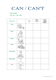 Can Can T Worksheet Free Esl Printable Worksheets Made By Teachers English Classroom English Worksheets For Kids Teaching English