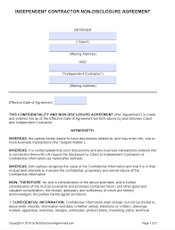 It is agreed between the parties that there are no other agreements or. Free Independent Contractor Non Disclosure Agreement Nda Pdf Word Docx