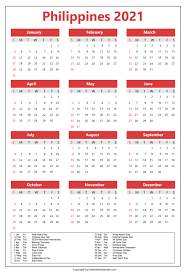 If you'd like a calendar that you can edit and customize, browse vertex42 to find a 2021 or 2022 calendar template for excel! Philippines Calendar 2021 With Holidays Printable Template