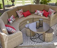 Broyhill Capilano Curved All Weather Wicker Patio Sectional Sofa Big Lots In 2020 Wicker Patio Sectional Patio Sectional Outdoor Sectional Sofa