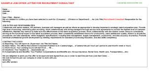 Recruitment consultants work with businesses to match job seekers to open positions. Recruitment Consultant Offer Letter