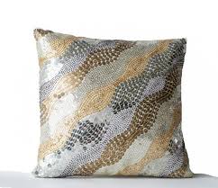 Decorative Throw Pillows Embroidered White Silk By Amorebeaute Beaded Pillow Gold Pillows Metallic Pillow Covers