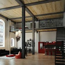 Der Industrielle Stil Wird Unter Anderem Durch Die Stahltrager Wiedergegeben Industrieller Stil Loft Wohnung Galerie Wohnung