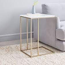 Streamline C Side Table Marble Light Bronze West Elm Marble Side Tables Side Table Wood Side Table Decor