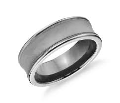 Satin Glazed Concave High Polish Beveled Wedding Band In Tantalum 7 5mm Blue Nile