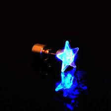 1 Pair Attractive Led Earrings Light Up Star Glowing Charm Ear Stud Women Christmas Gift