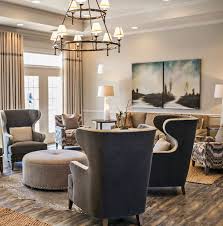 Stylish Living Room with Landon Wing Chairs and Echo Ottoman