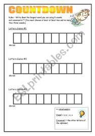 Maybe you would like to learn more about one of these? English Worksheets Countdown Worksheet