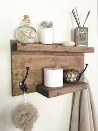 Rustic Bathroom Towel Rack Rustic Shelf Farmhouse Decor Bathroom Shelf With Hooks Bathroom Stor Bathroom Design Decor Rustic Bathroom Shelves Rustic Towels