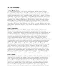 Sky View Middle School Grade 8 Special Honors Nils Backe, Emma ...