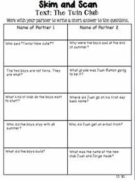Skim And Scan Comprehension Reading Street Grade 2 Unit One 2011 Version Skimming And Scanning Reading Street Reading Strategies Posters