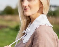 Ready to Ship Accessories Peter Pan Collar, Detachable Women's Collar,  White Linen Collar, Bib Collar, Detach Collar Woman