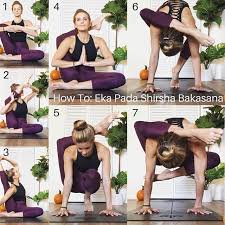How To Foot Behind The Head Crane Pose This Is Such A Funky Pose But Also So Much Fun If You Re Comfortable With Crow Or Cr Crane Pose Crane Pose Yoga