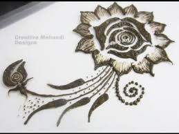 Shaded Rose Flower With Bud Henna Mehndi Design Tutorial Youtube Mehndi Designs Flower Henna Rose Henna