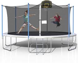 A spring tool will ensure that you assemble the trampoline within an hour and will make your task less fiddly. Amazon Com Tatub 16ft Trampoline For Kids Outdoor Trampoline With Safety Enclosure Net Basketball Hoop And Ladder Trampoline For Adults Black Sports Outdoors