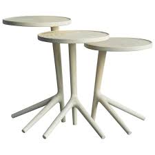 Tripod Table End Nesting Table In White Ash Fernweh Woodworking Nesting End Tables Nesting Tables Tripod Table