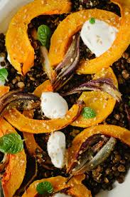 Butternut Rotie Au Four Et Lentilles Vertes Recette Tangerine Zest Butternut Alimentation Recette Courge